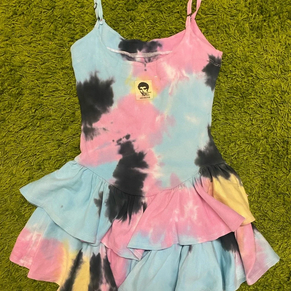 Vintage Betsey Johnson Archive Tie-Dye Ruffle Dress - Picture 2 of 4